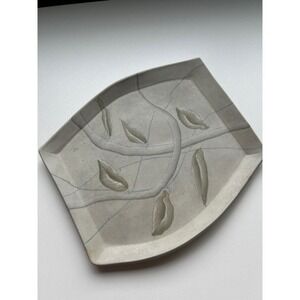 Handmade Ceramic Tray Willow 2000 Leaf Design Decorative Dish Art Piece